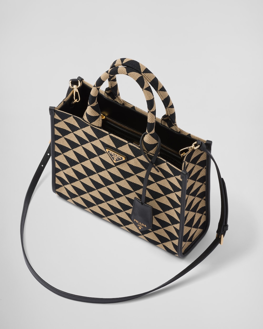 Small Prada Symbole Embroidered Fabric Handbag - Image 5